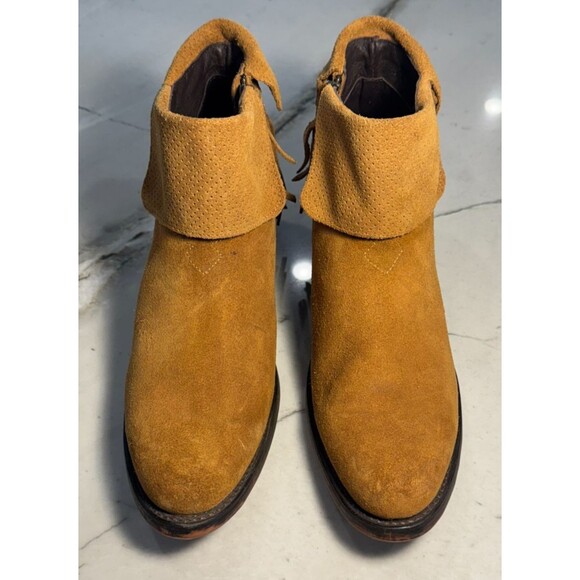 Reba Womens Suede Booties Boots by Justin Boots Brown Suede Fringe Size 10.5B - Picture 2 of 10